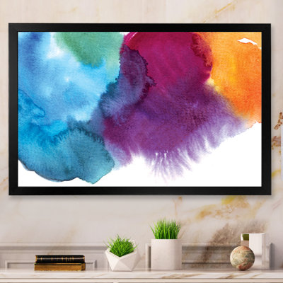 «Bright Coloured Watercolor I», reproduction sur toile encadrée