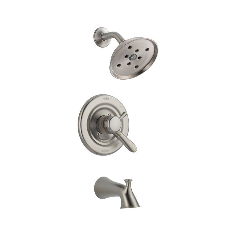 Lahara Tub and Shower Faucet Trim with Lever Handles and Monitor, Brilliance Stainless