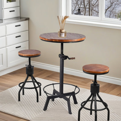 Roseboro 2 - Person Pine Solid Wood Top Four Leg Dining Set