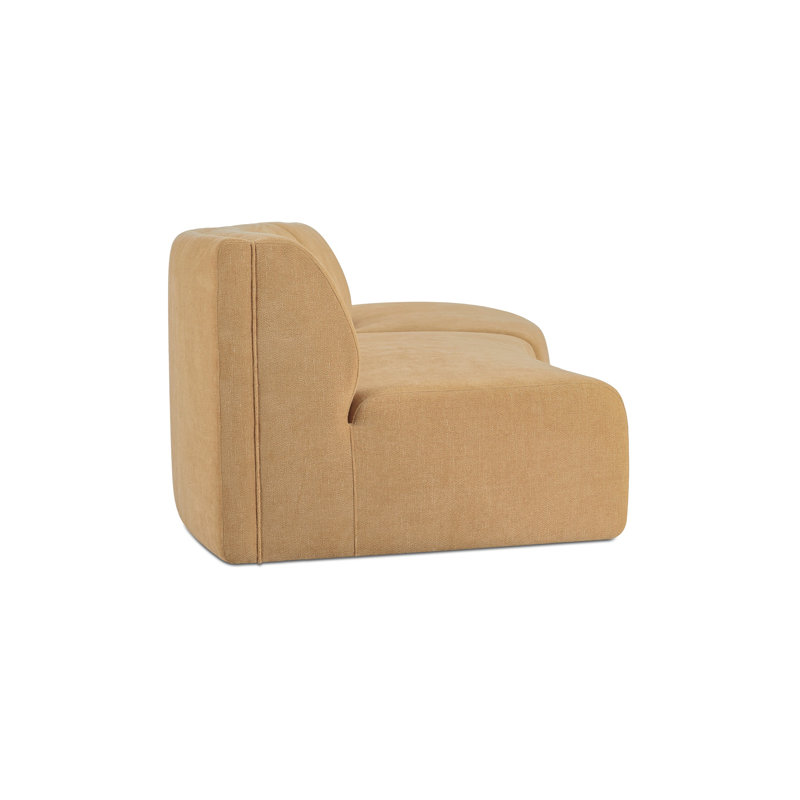Naomi Modular Sectional, Yellow Polyester, 28.3" H x 161.4" W x 39" D