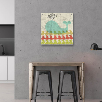  «Ada's Whale» par Chariklia Zarris, art mural en verre acrylique, 24 po x 24 po