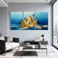 «Golden Castle On Water Waves», ensemble de 3 impressions sur toile-26712226