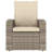 vidaXL Reclining Patio Lounge Chair, Modern Light Brown Poly Rattan with Biege Cushions, Adjustable Backrest & Footrest, Comfortable Outdoor Garden Terrace Furniture-548466194-548466205