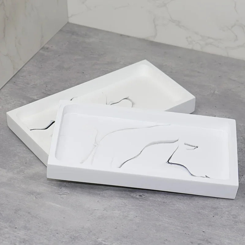 Tray - Bathroom Organizer White Small, White