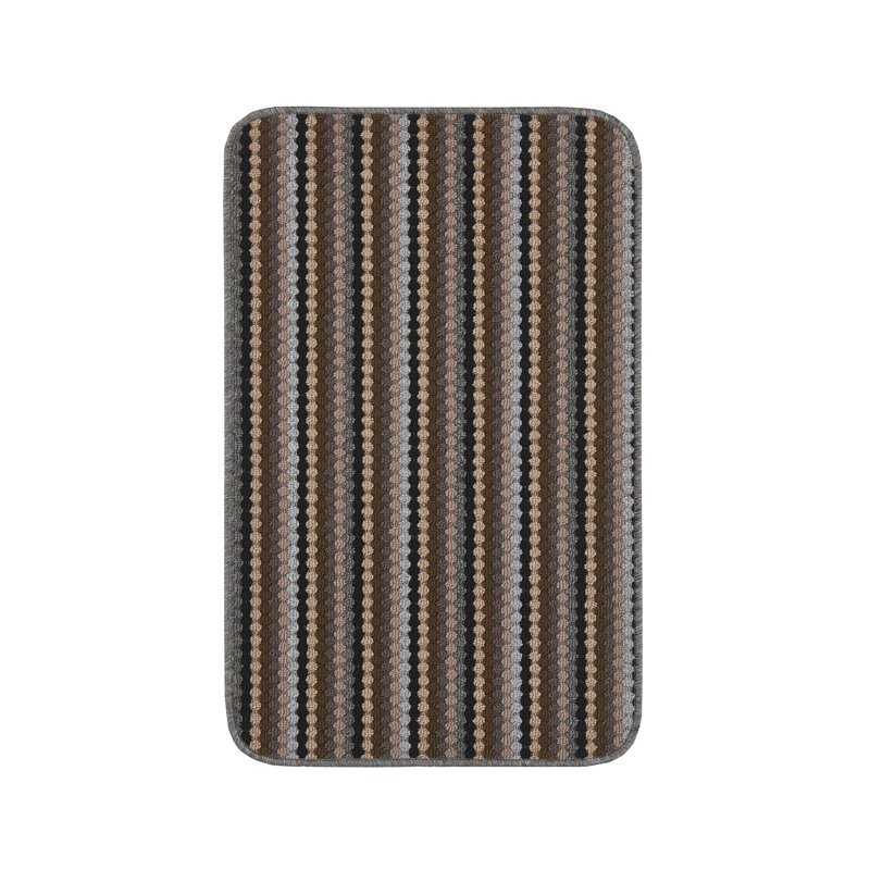 Aloysious Non-Slip Striped Indoor Doormat, Rectangle 57 x 90 cm, Grey