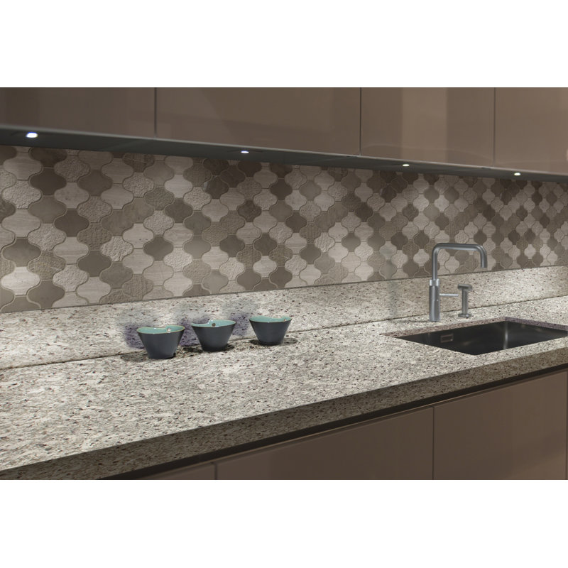 Canyon Gale Lantern 12 in. x 12 in. Marble Mosaic Floor and Wall Tile