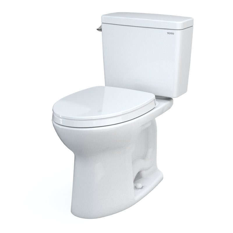TOTO® Drake® Two-Piece Elongated 1.6 GPF TORNADO FLUSH® Toilet with CEFIONTECT® and SoftClose® Seat, WASHLET®+ Ready, Cotton White