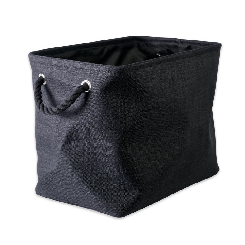Bac en tissu panaché Aona, H 9 po x l 8 po x P 14 po taupe, Noir