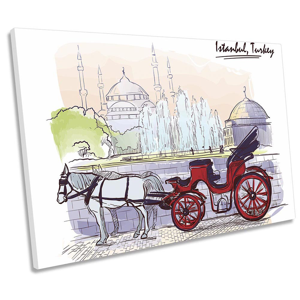 Z6117 Istanbul Turkey Sketch - Wrapped Canvas Print