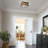 Deanna 3-Light 11" Modern Lantern Glass Flush Mount with Metal Frame