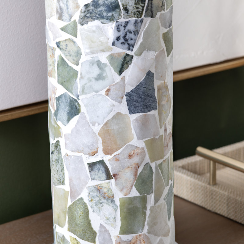 31" Crystal Table Lamp With White Shade