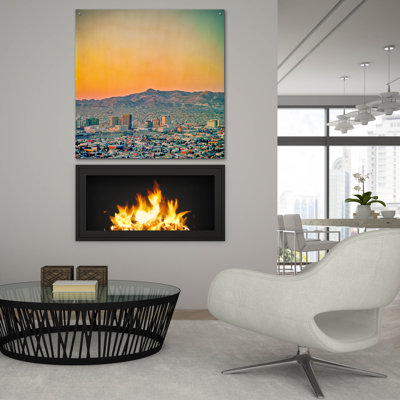 «El Paso Sunrise» par Mark A Paulda, verre acrylique Wal Art