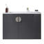 Meuble-lavabo de salle de bain avec lavabo, 2 portes et tablette de rangement ouverte-106757404