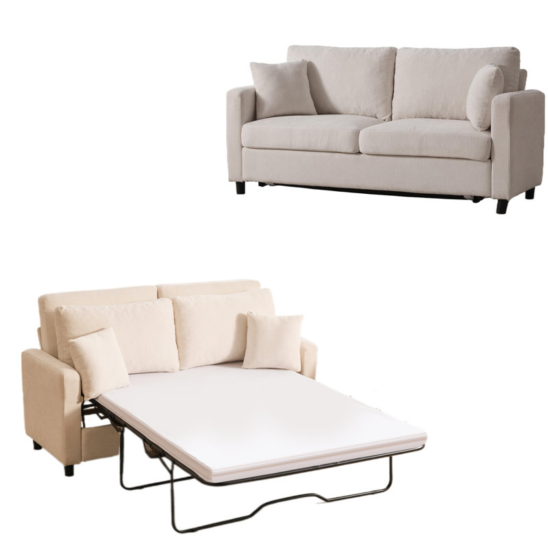 Canapé-lit, canapé-lit avec matelas, Beige