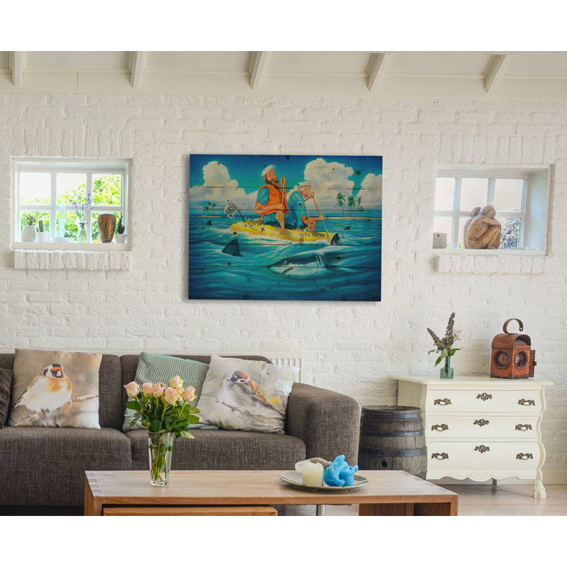« sea dog survie », reproduction de peinture à l’acrylique sur bois