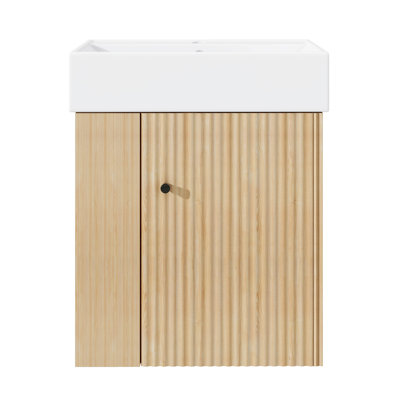 Meuble-lavabo mural 21,6 pouces avec évier et rangement ouvert à gauche