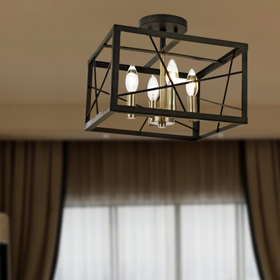 Plafonnier semi-encastré 4 lumières 13 po