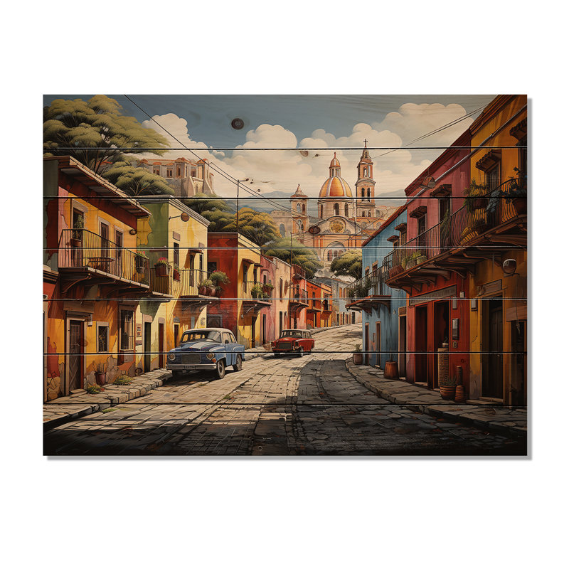 Helbonna - Paysages, décoration murale sur bois de pin naturel, H 30 po x l 40 po