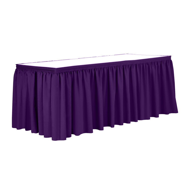 Ultimate Textile 7 Ft. Shirred Pleat Polyester Table Skirt - 42" Bar Height, Cobalt Blue