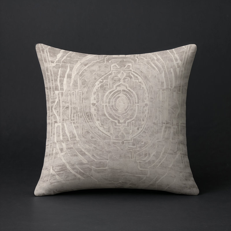 Coussin décoratif intérieur et extérieur Modern, Gris abstrait 154, Carré 16 po