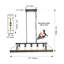 Luminaire suspendu vintage noir doré de 34 pouces - 5 douilles E26, chaîne de suspension réglable pour la salle à manger, douilles d'ampoules de cuisine, cuisine, salle à manger, salon