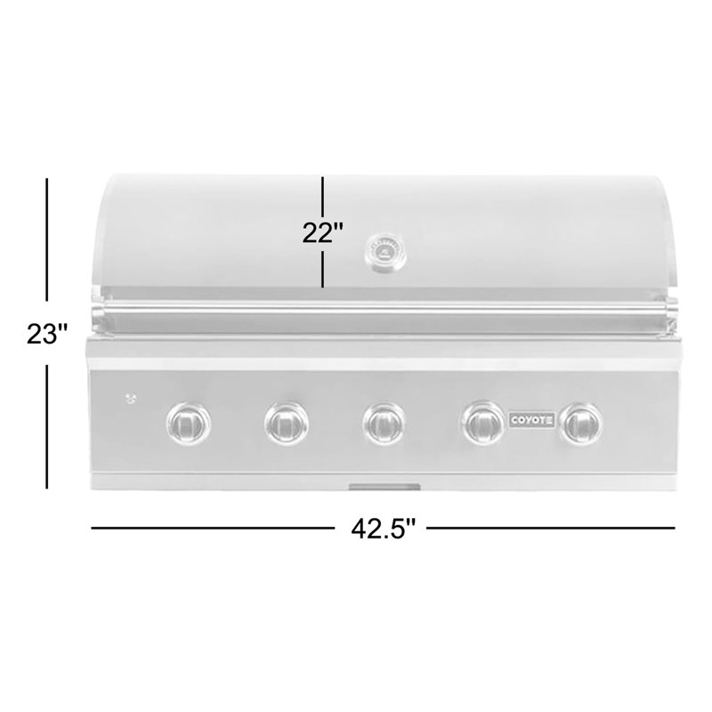 Coyote Grills 5-Burner Built-In Convertible Gas Grill, Liquid Propane