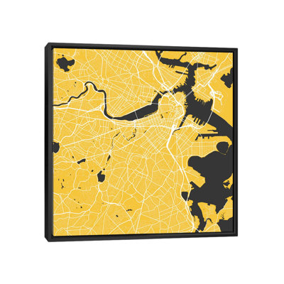 «Boston Urban Roadway Map» par Urbanraph, impression sur toile