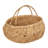 Round Woven Basket with Handles, Water Hyacinth Wicker Basket with Handles