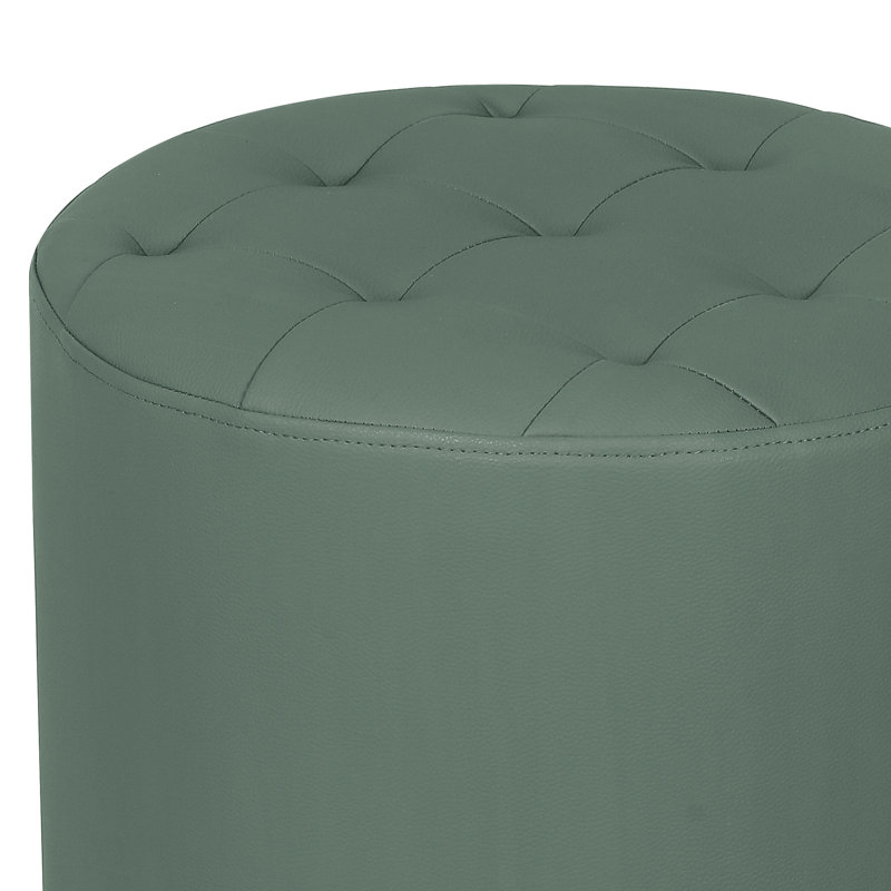 Rangi Tufted Round Standard Ottoman, Green 
