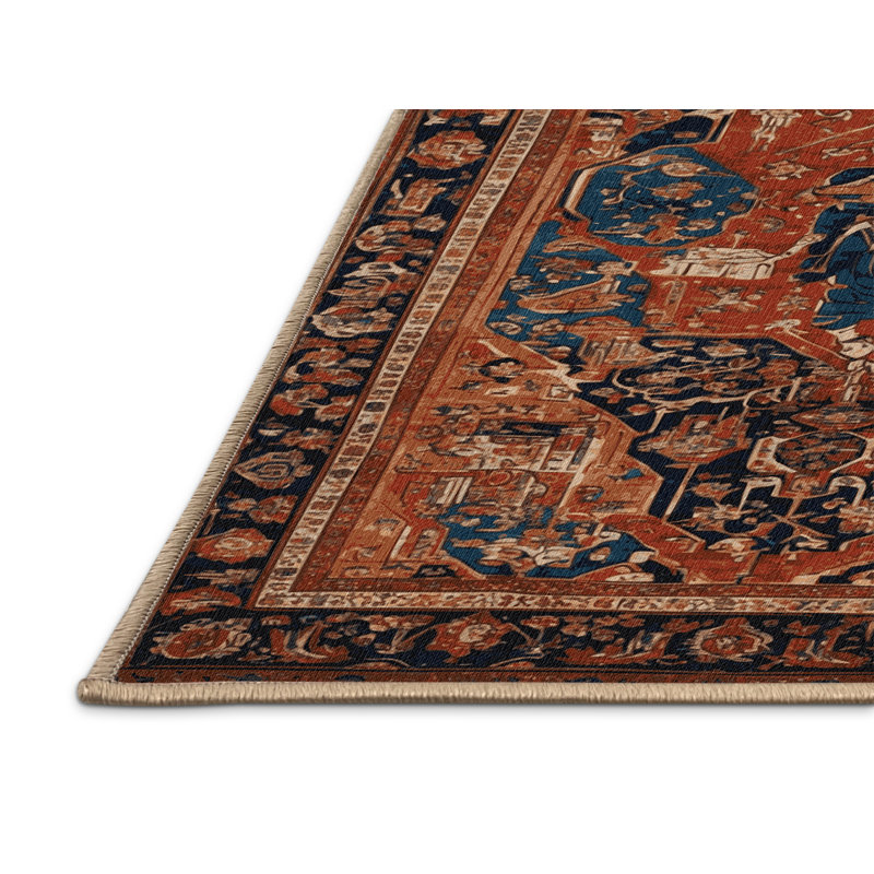 Tapis brun lavable à la machine, Rond 4 pi