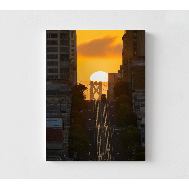 «San Francisco City View», impression de photographie de bureau de grande ville, coucher de soleil californien, salon Airbnb, affiche murale