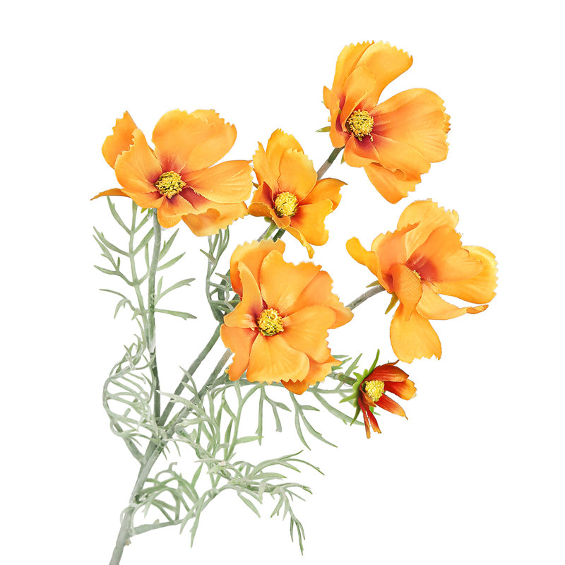 Artificial Cosmos Flower Stem Spray, Orange