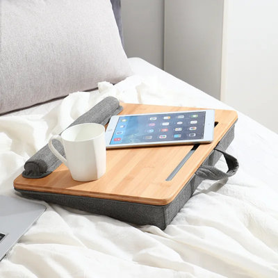 Adjustable Laptop Desk for Bed & Sofa - Portable Small Table for Lap, Work, and Study