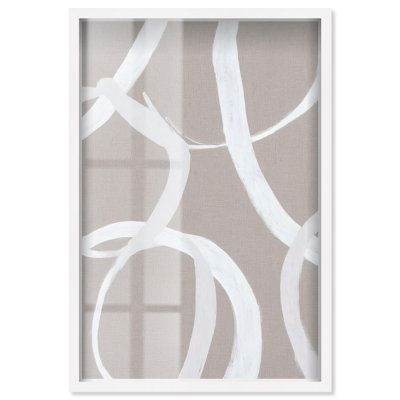Unbroken Loop Shadowbox Print Boho Gold Wall Art by Art Remedy, White Frame, 21 x 31