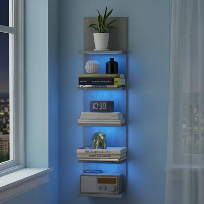 5 Tier Wall Shelf with RGB Light