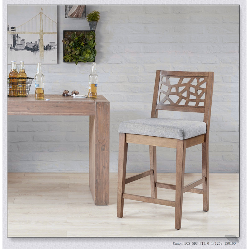 Élégant tabouret de comptoir rembourré avec structure en bois durable, parfait pour les cuisines et les bars modernes