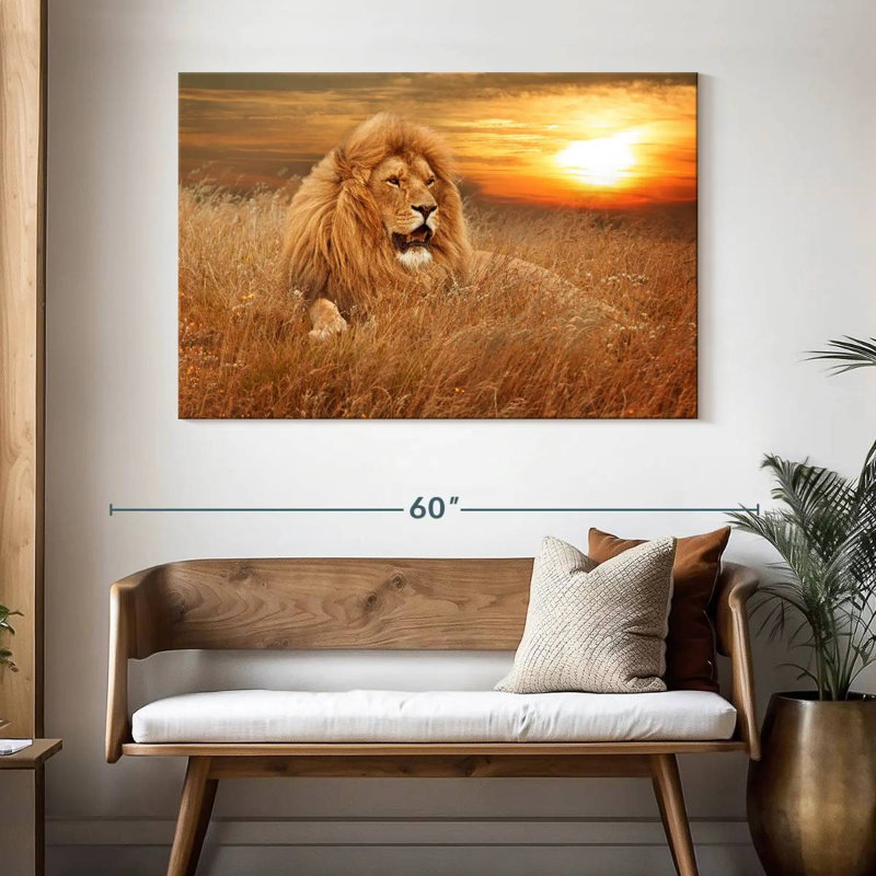 Lion couché Brampt, H 32 po x l 48 po