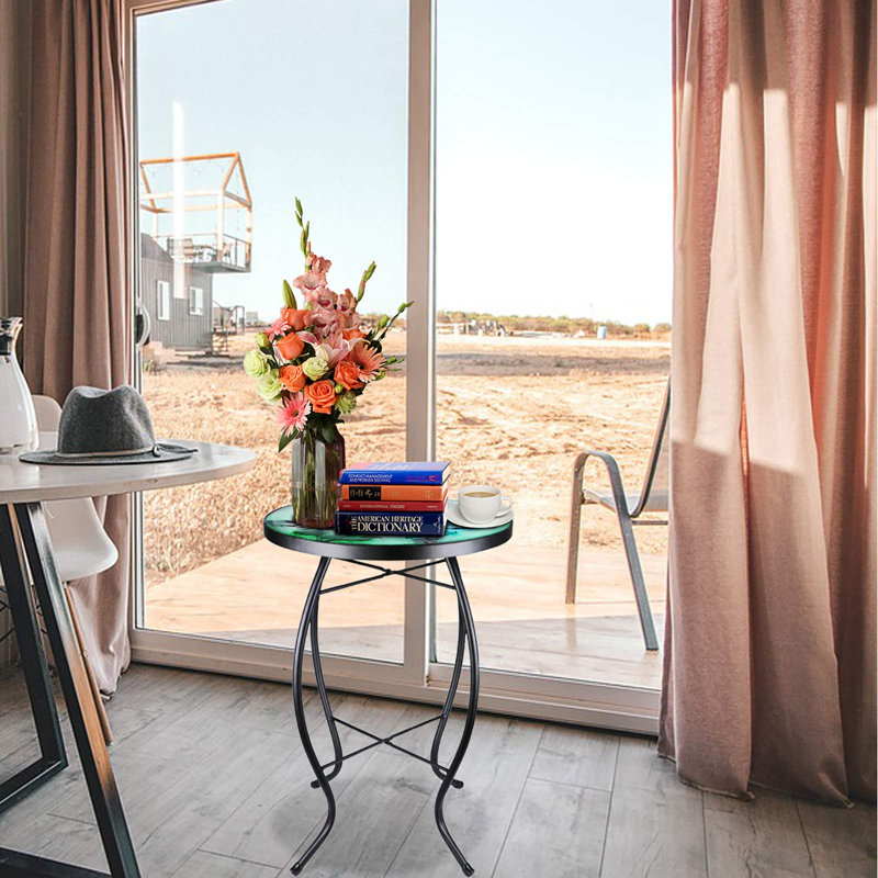 Jausma Glass Top End Table