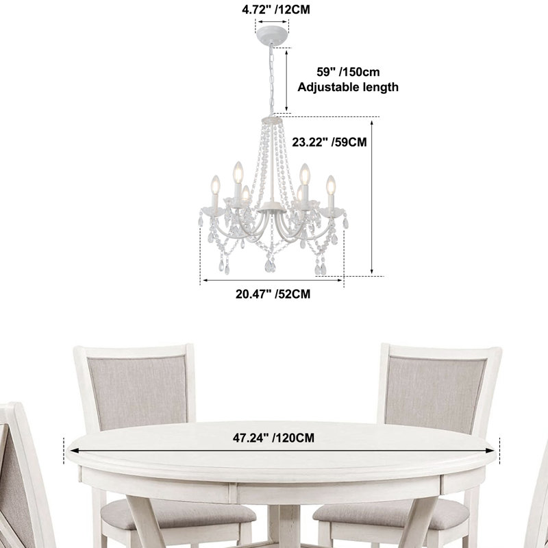 Faheema 6 - Light Dimmable Classic / Traditional Chandelier, White