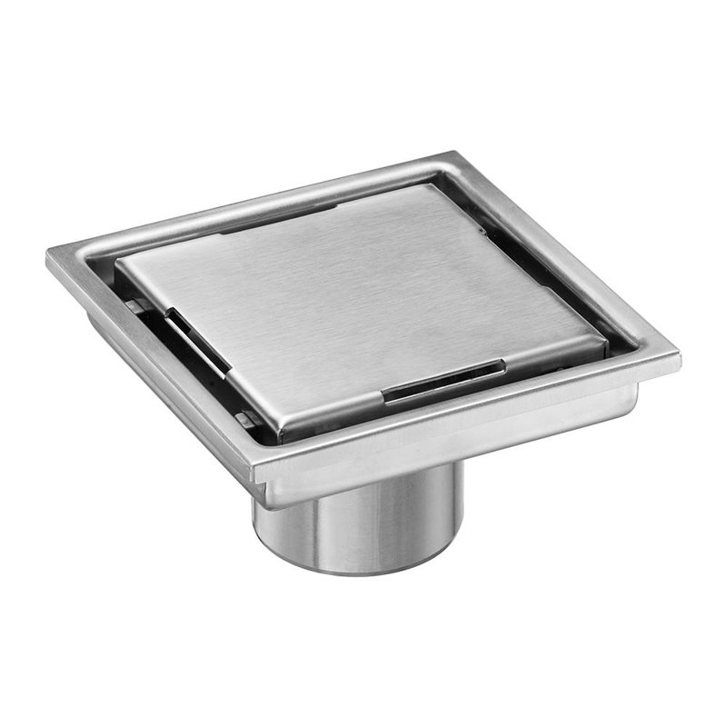 Bonde carrée en nickel brossé 4 po DryShield, Nickel brossé
