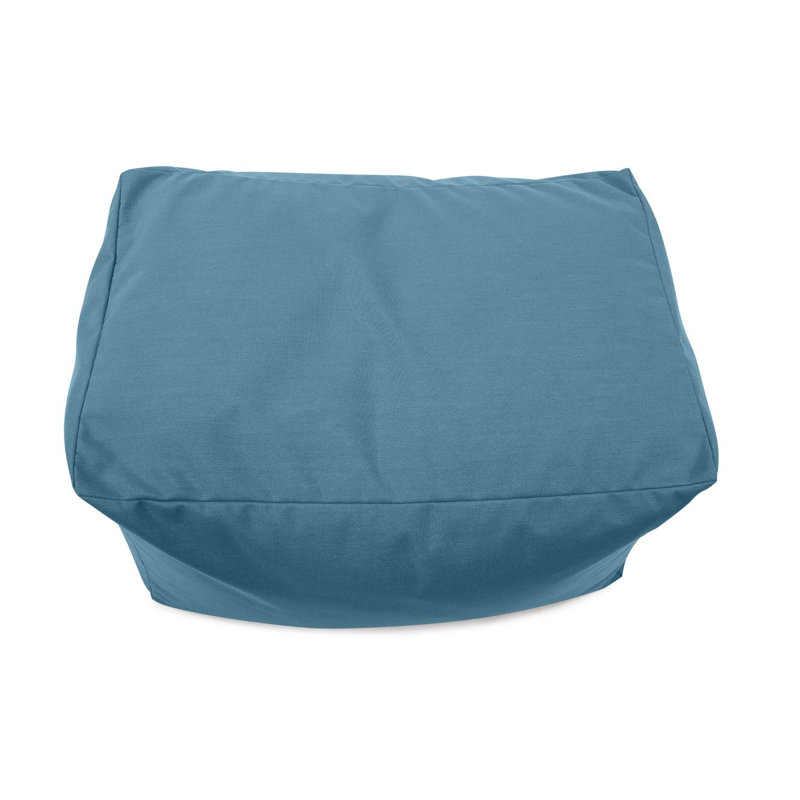 Outdoor Pouf Bench, Seascape Sand, Blue/Green