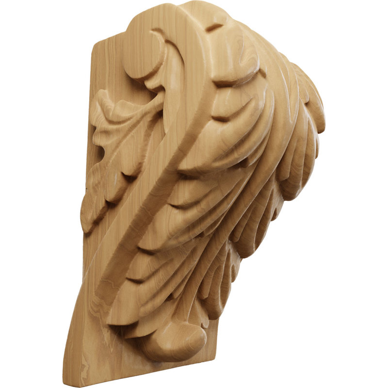 Support en bois / corbeau, Cerisier, L 4,5 po x H 7 po x P 3,75 po