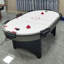 Blanc / gris foncé + tables de hockey ovales en bois manufacturé noir