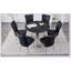 Ensemble de table de salle à manger en pierre frittée de 42 pouces et 4 chaises en polyuréthane noir