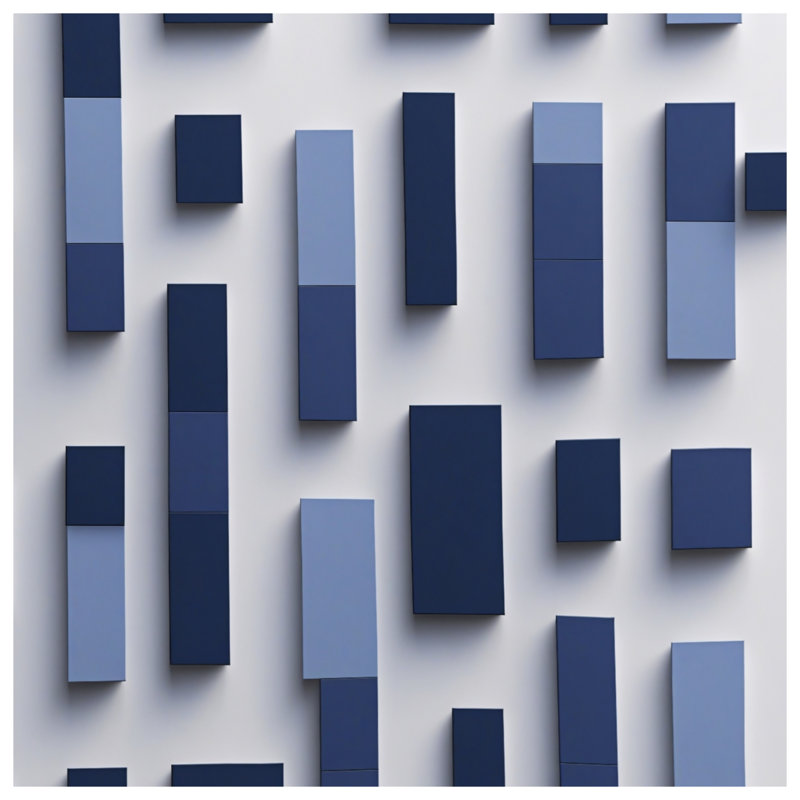 Blue Rectangular Blocks Comforter, Twin Extra Long
