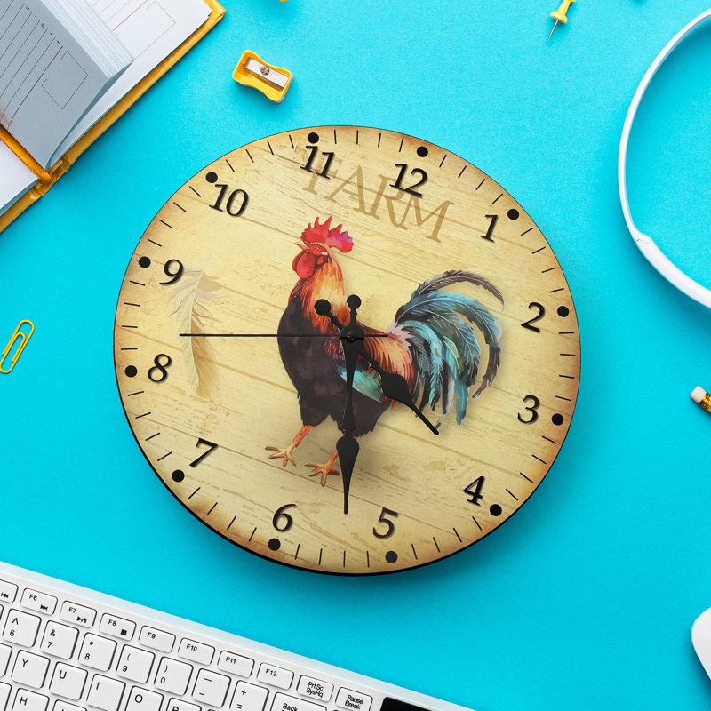 Horloge murale 12 po coq