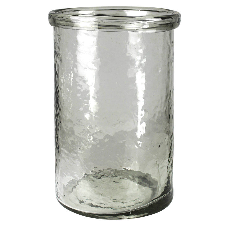 Cylindre à bandes, verre, H 9 po x l 6,25 po x P 6,25 po