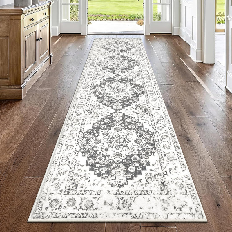 Area Rug, Beige/Gray, Runner 2' x 7'10"