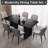 78.97" Modern Rectangle Black Dining Table Set with 8 Chairs for Kitchen, Bar, Living Room-1477941975-1477941969