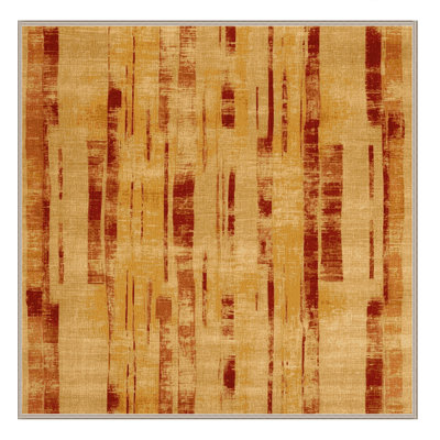 Machine Washable Abstract Yellow Area Rug